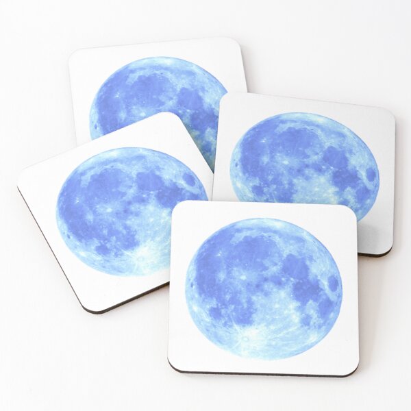 Item preview, BRIGHT BLUE FULL MOON STICKER SOOTHING CALMING designed and sold by Arts4U.
