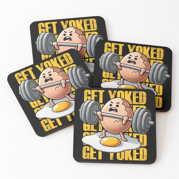 Item preview, Get Yoked - Funny Weightlifting Egg Cartoon designed and sold by Printend _.