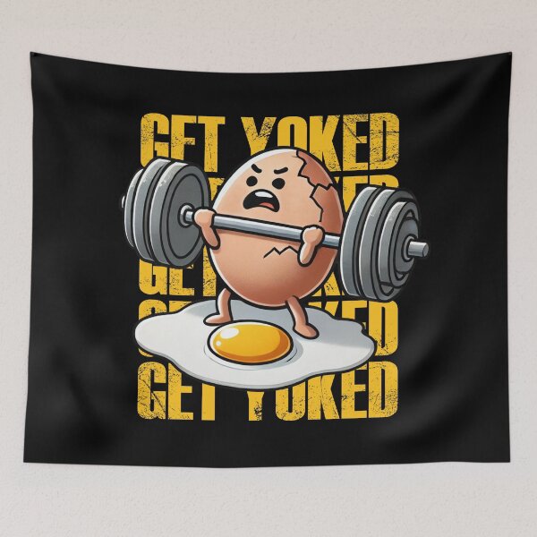 Item preview, Get Yoked - Funny Weightlifting Egg Cartoon designed and sold by Printend _.