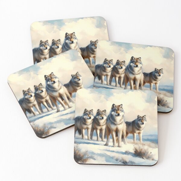 Item preview, Wolf Pack on a Snowy Hill designed and sold by GoldenPattern.