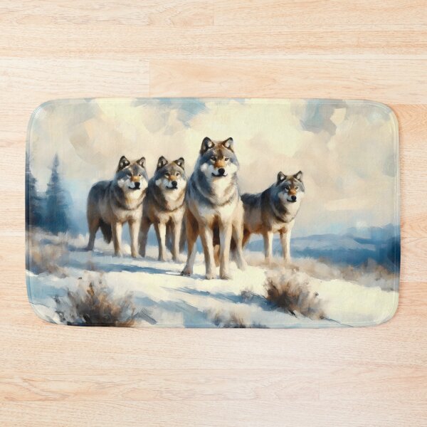 Item preview, Wolf Pack on a Snowy Hill designed and sold by GoldenPattern.