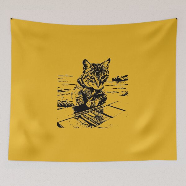 Item preview, The cat is going up the hill to swim designed and sold by PURNOMATRA.