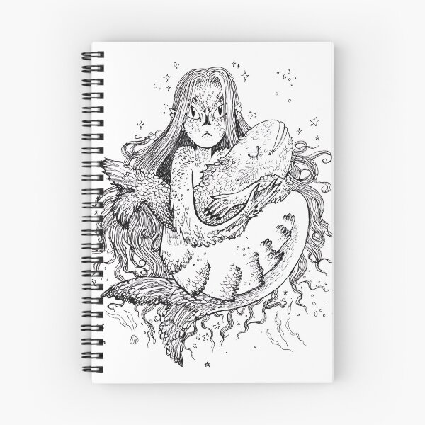 Item preview, Angry Mermaid with Happy Fish designed and sold by sadnettles.