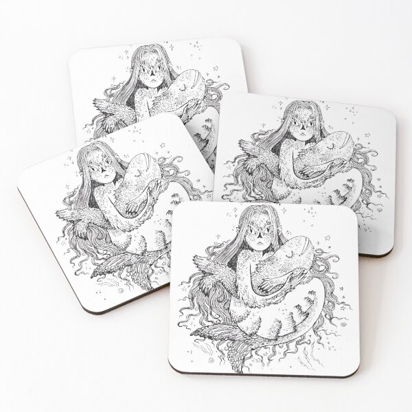 Item preview, Angry Mermaid with Happy Fish designed and sold by sadnettles.