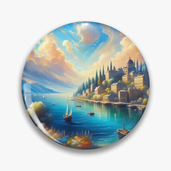 Item preview, Tranquil Coastal Village designed and sold by Vitalka-uk.