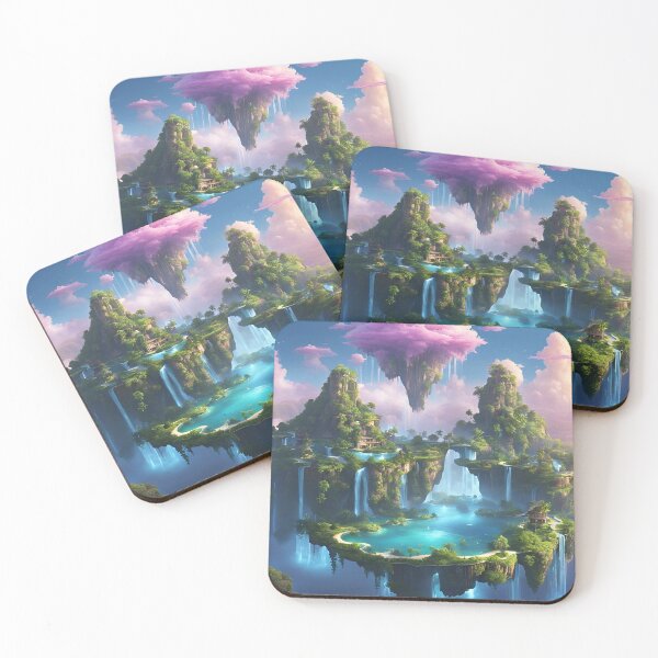 Item preview, Mystical Floating Islands Connected by Waterfalls designed and sold by Have Mercy.