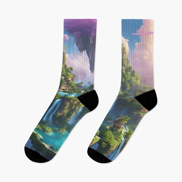 Item preview, Mystical Floating Islands Connected by Waterfalls designed and sold by Have Mercy.