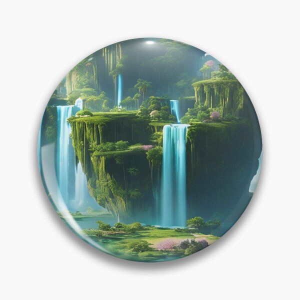 Item preview, Mystical Floating Islands Connected by Waterfalls designed and sold by Have Mercy.