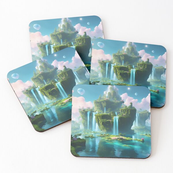 Item preview, Mystical Floating Islands Connected by Waterfalls designed and sold by Have Mercy.