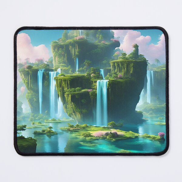 Item preview, Mystical Floating Islands Connected by Waterfalls designed and sold by Have Mercy.