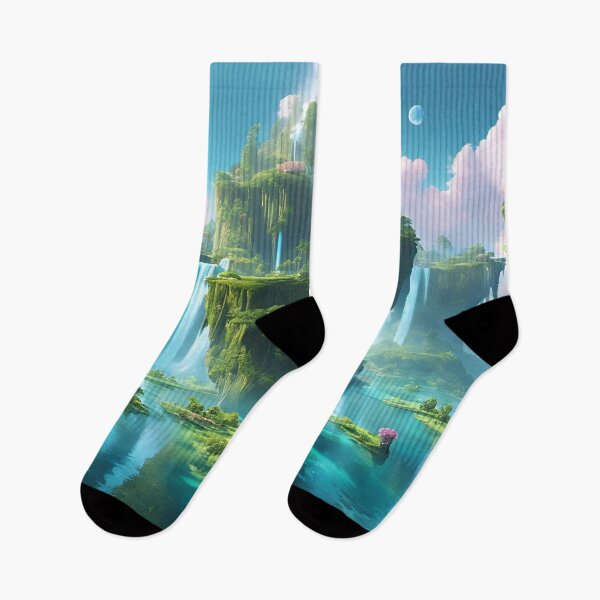 Item preview, Mystical Floating Islands Connected by Waterfalls designed and sold by Have Mercy.