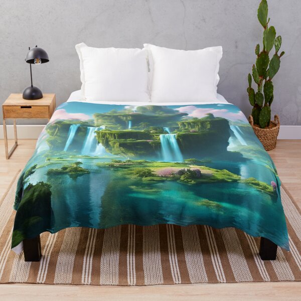 Item preview, Mystical Floating Islands Connected by Waterfalls designed and sold by Have Mercy.