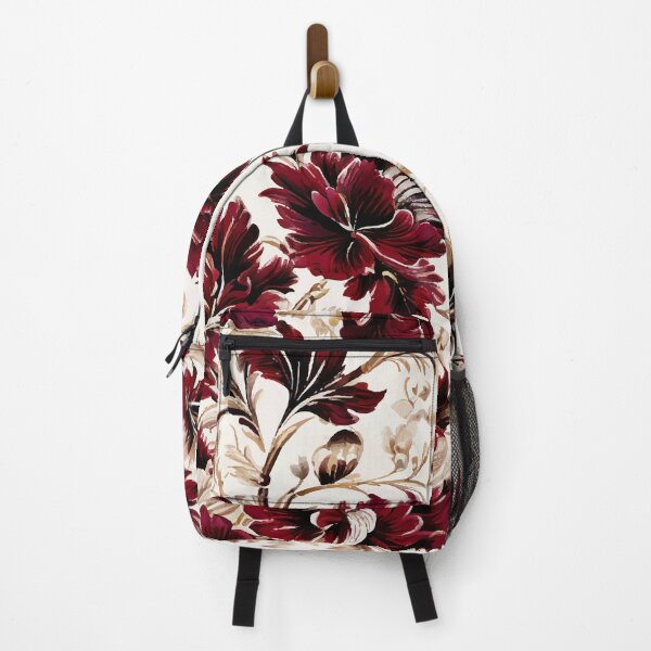 Item preview, FLORAL AND TROPICAL PATTERN O26 - Gift items and personal use / Toile, Garnet, Burgundy, Leaves, White, Flowers, Cream, Gold, Vintage, Ornamented, Art designed and sold by LumDesignArt.