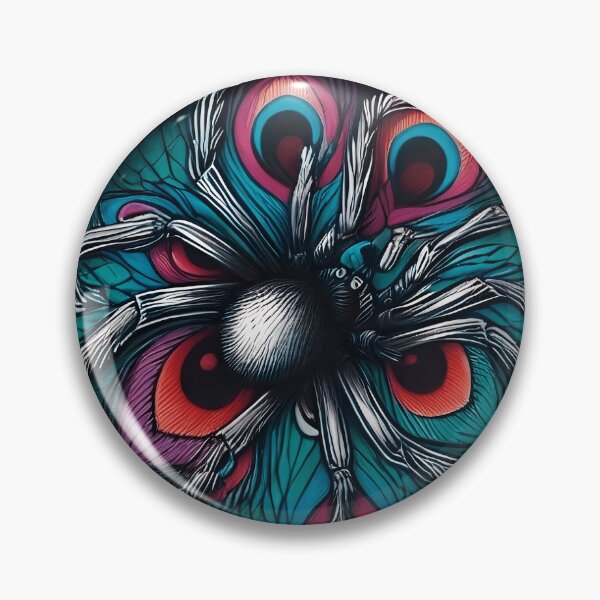 Item preview, Spider Beautiful Peacock Feather Colors Pretty Creepy designed and sold by SomniferumWars.