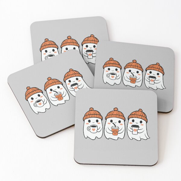 Item preview, Cute Halloween Ghosts Drinking Coffee designed and sold by RedPumpFlash.