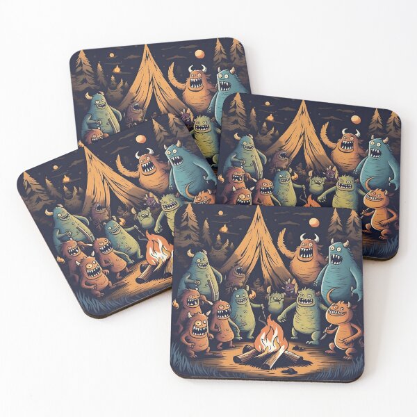 Item preview, Monstrous Gathering Around the Campfire designed and sold by Pandanime.