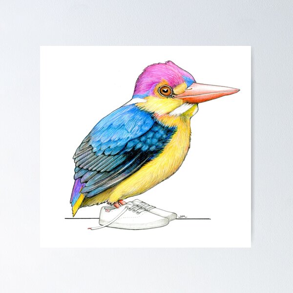 Item preview, Oriental Dwarf Kingfisher in Canvas Sneakers designed and sold by JimsBirds.