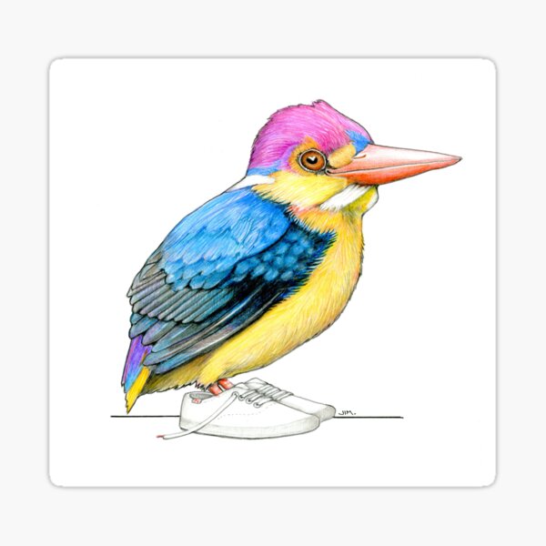Item preview, Oriental Dwarf Kingfisher in Canvas Sneakers designed and sold by JimsBirds.