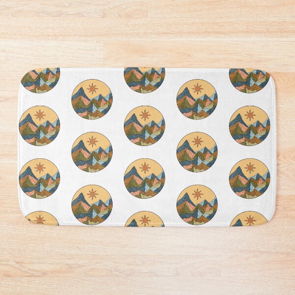 Item preview, Colorful mountain range with sun designed and sold by aziza-doodles.