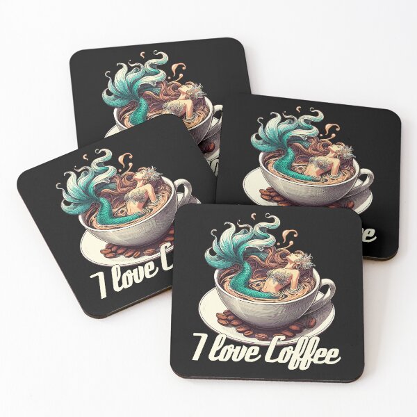 Item preview, I love coffee mug mermaid mermaid gift designed and sold by Pineapple-Tree.