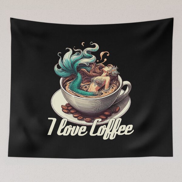 Item preview, I love coffee mug mermaid mermaid gift designed and sold by Pineapple-Tree.