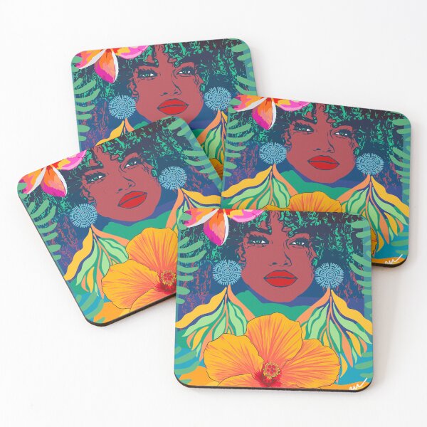 Item preview, Kapu Kuridh (Beautiful Afro)_Orange Hibiscus by Sharon Phineasa designed and sold by sharonswovenart.