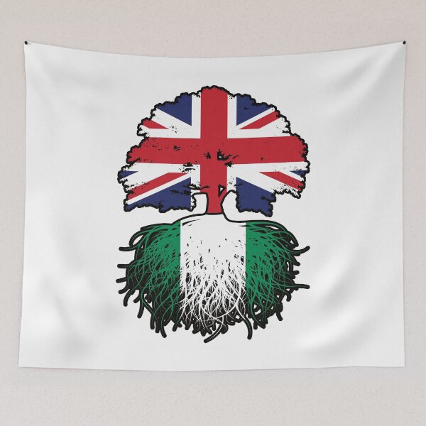 Item preview, Nigeria Nigerian British UK Tree Roots Flag designed and sold by FlagX.