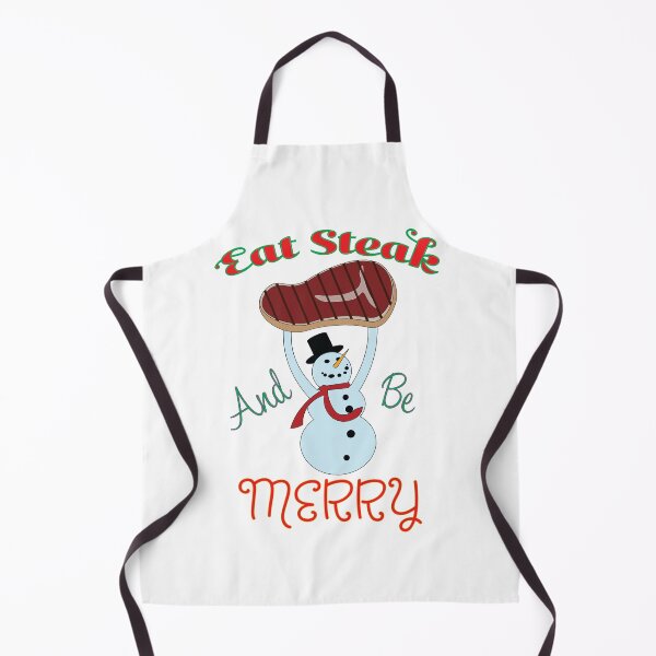 Item preview, "Eat Steak and Be Merry" steak lovers holiday shirt designed and sold by HuzzaCreative.