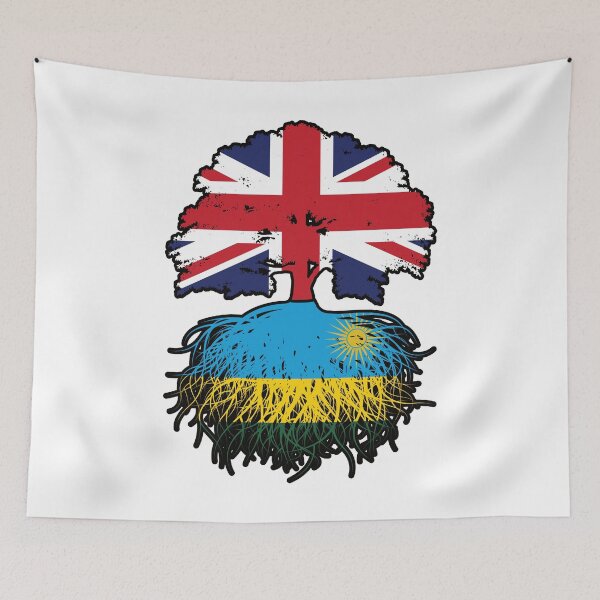Item preview, Rwanda Rwandan British UK Tree Roots Flag designed and sold by FlagX.