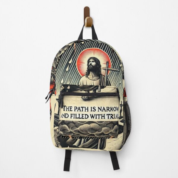 Item preview, Jesus Walking Through Storms - Red Roses - Cross - Thunder - Inspirational Christian Art Print designed and sold by Saturnspx.