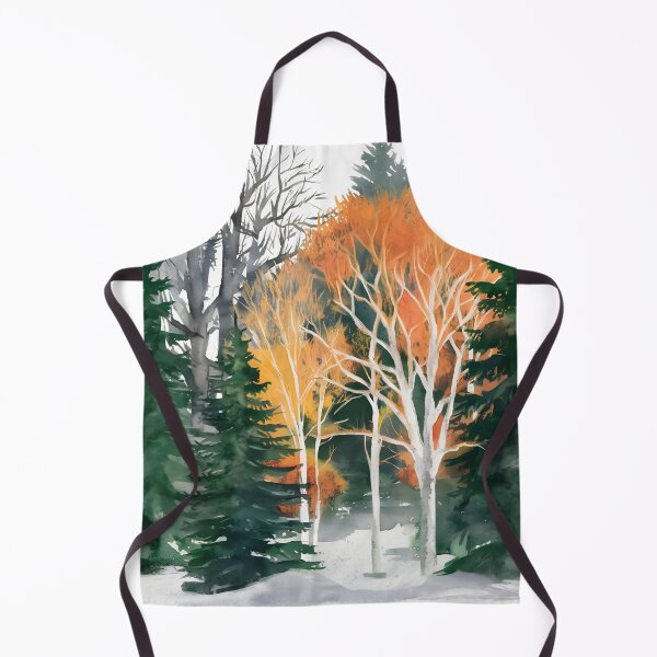 Item preview, Autumn Pines and Birch Watercolor Landscape designed and sold by Arthaven10 ⭐⭐⭐⭐⭐.