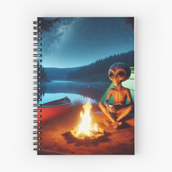 Item preview, Alien Enjoying A Coffee by the Campfire designed and sold by Halifaxartguy.