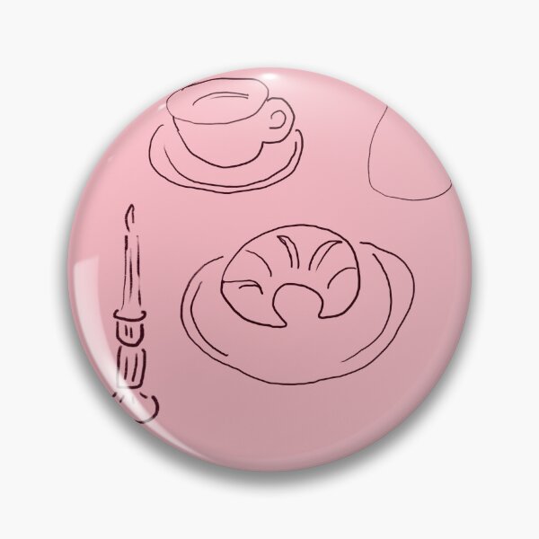 Item preview, Boho Pink Croissant and Coffee designed and sold by bowsbotanicals.