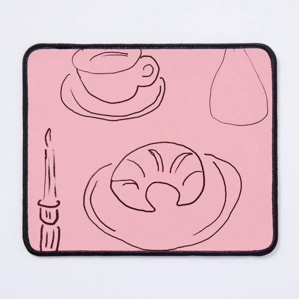 Item preview, Boho Pink Croissant and Coffee designed and sold by bowsbotanicals.