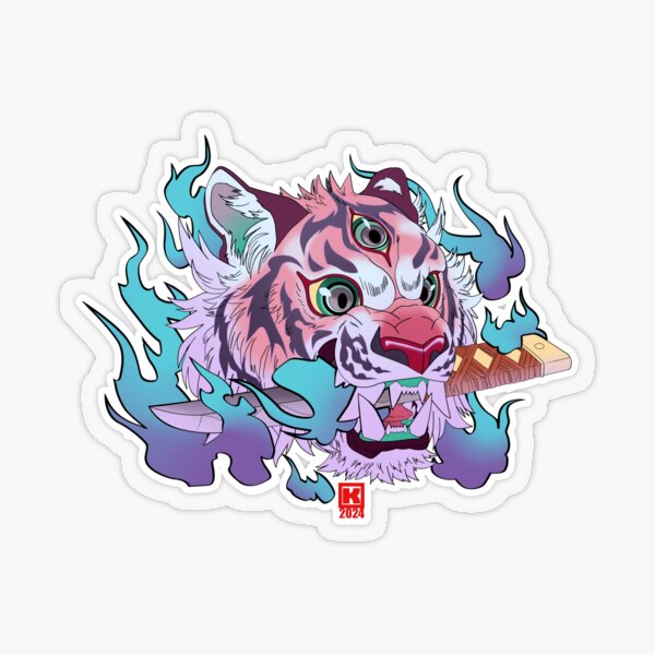 Vista previa del artículo con la obra «Obake Tiger ukiyo-e estilo Toony moderno», diseñado y vendido por KSAN13.