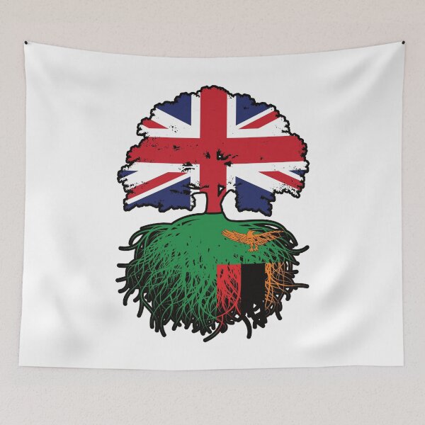Item preview, Zambia Zambian British UK Tree Roots Flag designed and sold by FlagX.