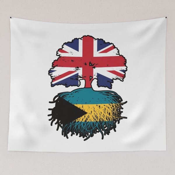 Item preview, Bahamas Bahamian British UK Tree Roots Flag designed and sold by FlagX.