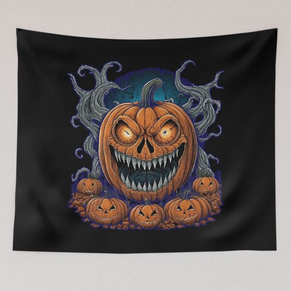 Item preview, Halloween Night - Haunted Pumpkin Patch and Monster Pumpkins designed and sold by FunnyFarmDesign.