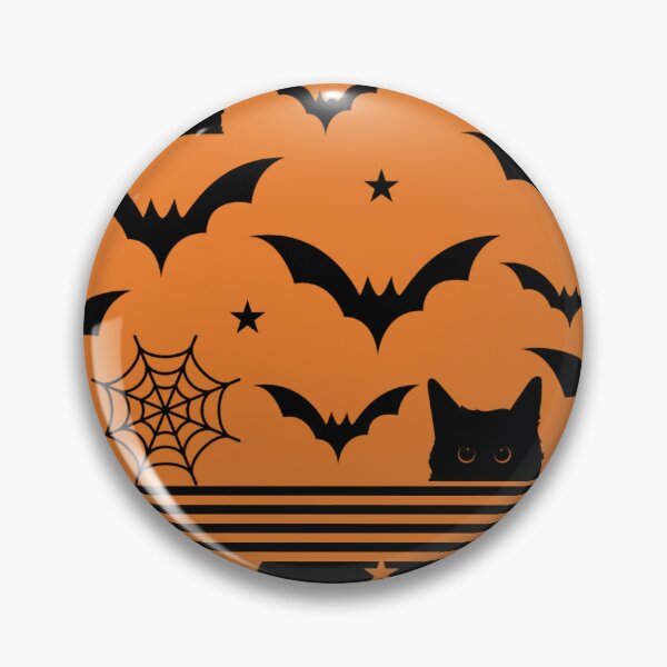 Item preview,  Black Cat Halloween Bats Seamless Orange Mixed Pattern  designed and sold by Raise2Shine.