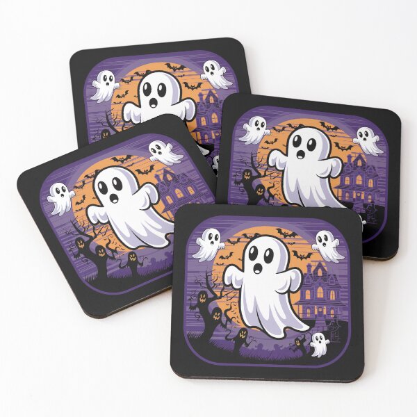 Item preview, Halloween Scene Ghosts  And Spooky Trees Colorful Design No. 3 designed and sold by ZIPsketch.