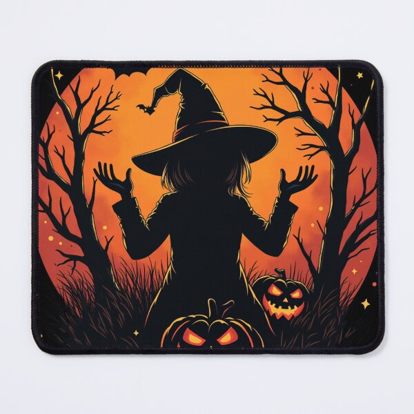 Item preview, Halloween Night - Witch Silhouette and Pumpkins designed and sold by FunnyFarmDesign.