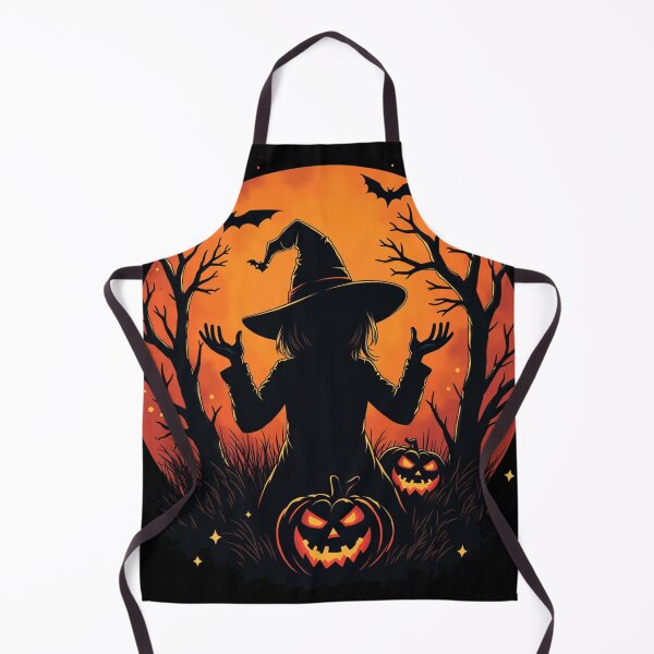 Item preview, Halloween Night - Witch Silhouette and Pumpkins designed and sold by FunnyFarmDesign.