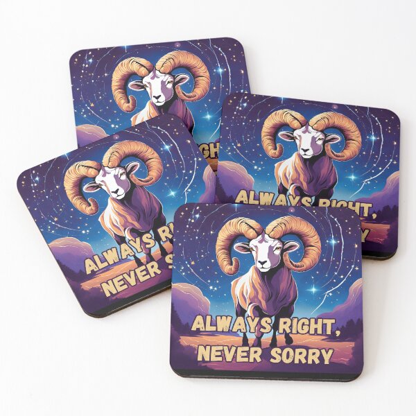Item preview, Aries Zodiac Sign – "Always Right, Never Sorry" Funny T-Shirt Design designed and sold by CrazyDuoTeam.