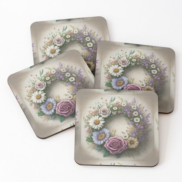 Item preview, Floral Harmony: Pastel Wreath of Wildflowers designed and sold by SeanOsShirts.