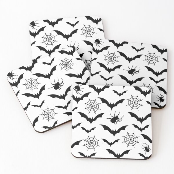 Item preview, Bats Halloween Spider Seamless  Black White Pattern designed and sold by Raise2Shine.
