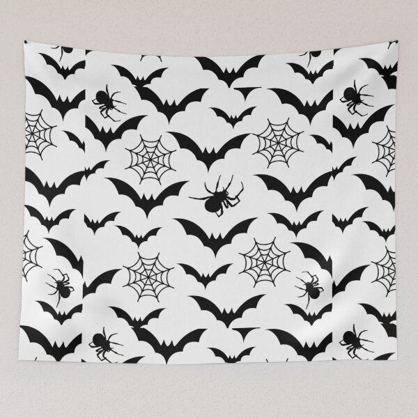 Item preview, Bats Halloween Spider Seamless  Black White Pattern designed and sold by Raise2Shine.