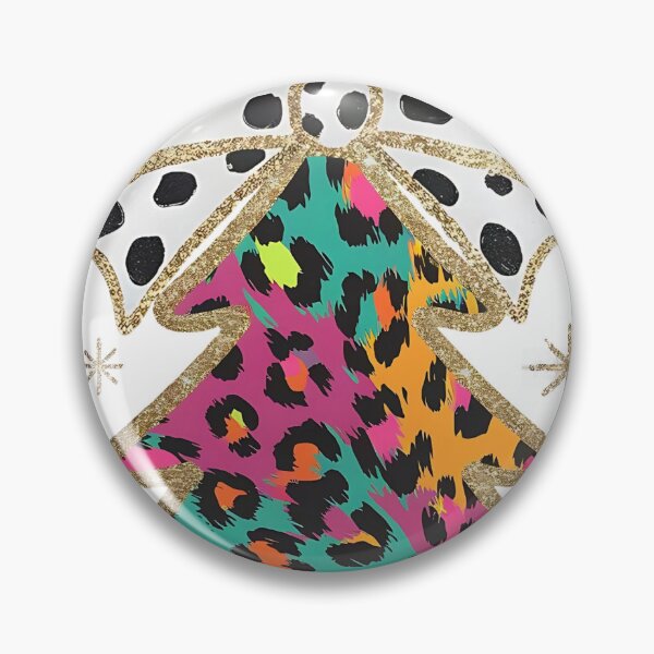 Item preview, Coquette Glitter Christmas Tree girly Dalmatian Dots & Neon Leopard Print designed and sold by RachelRebel.