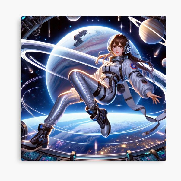 Girl in space Canvas Print