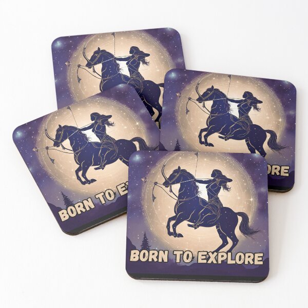 Item preview, Sagittarius Zodiac Sign – "Born to Explore" Adventurous T-Shirt Design designed and sold by CrazyDuoTeam.