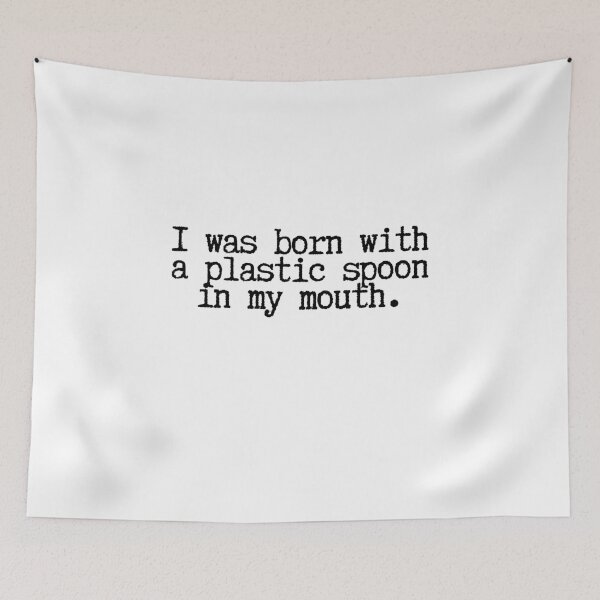 Item preview, I was born with a plastic spoon in my mouth.  designed and sold by CharmStudio.